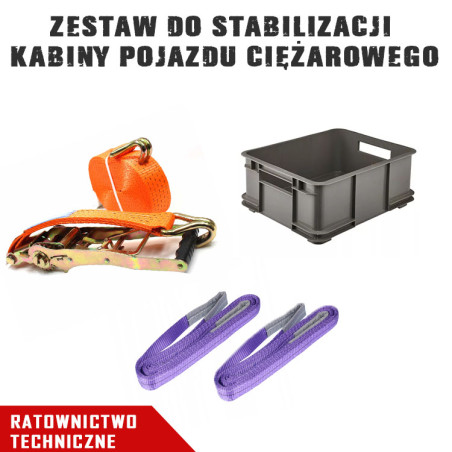 Zestaw do stabilizacji kabiny pojazdu ciężarowego